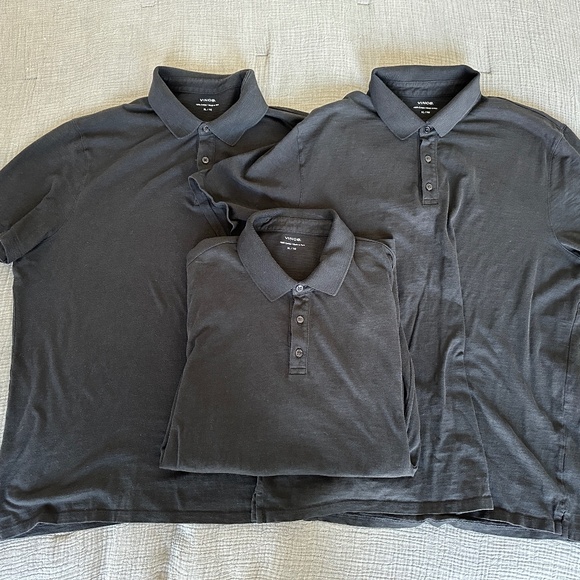 BLACK VINCE 100% Cotton Slub Jersey Polo (3 PACK)! Size XL - Picture 4 of 9